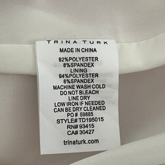 Trina Turk Blue Watercolor Floral Pinch Neck Halter Sleeveless Dress sz 12 - Picture 8 of 9